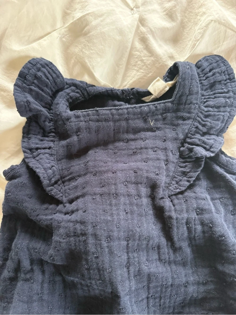 Burt’s Bees Baby navy romper - size 6-9 months